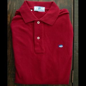 Red Southern Tide long sleeve Polo Shirt